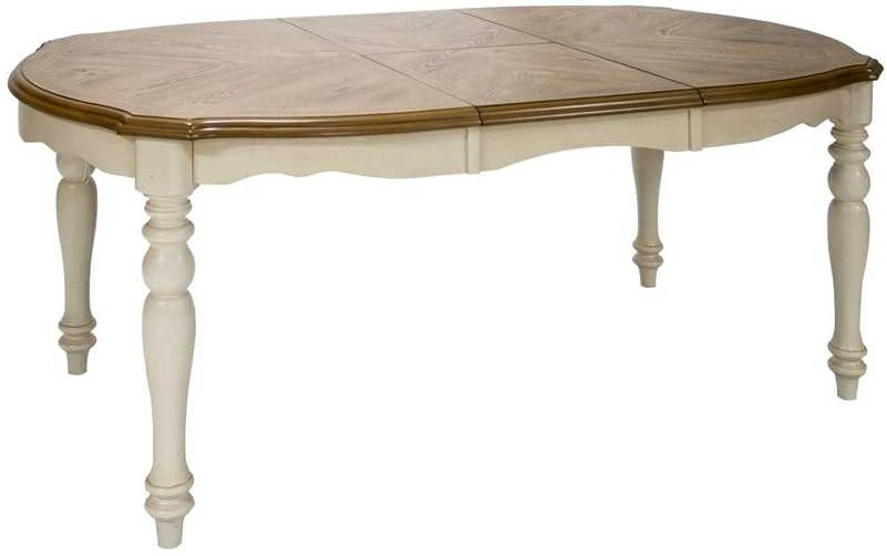 Home4You Valgomojo stalas LILY, 106,5x137-182x76 cm, ištraukiamas, medžiaga: MDF su tikro ąžuolo lukštu, kaučiukmedis, spalva: ąž