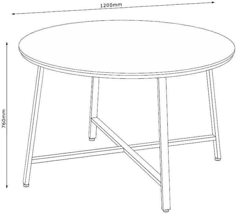 Home4You Valgomojo stalas SANCIA D120xH76cm, ąžuolinis/rudas