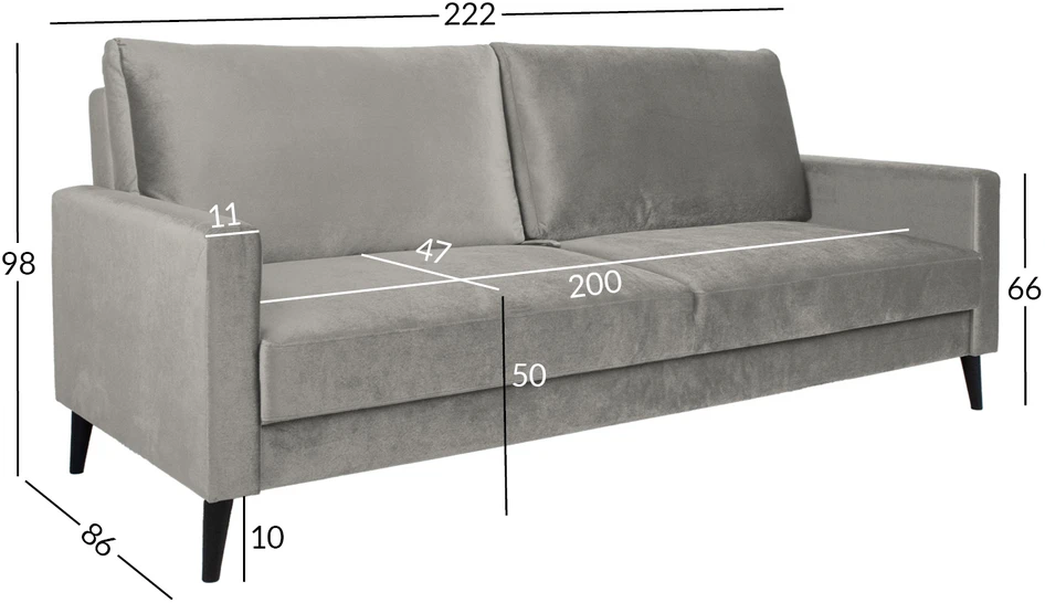 Home4You Sofa-lova ANNA su daiktadėže Smėlio spalvos aksomas