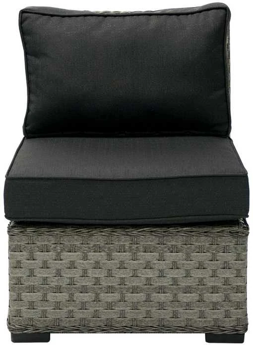 Sofa Home4You Vienvietė modulinės sofos GENEVA dalis su pagalvėlėmis, 81x62xH78cm, rėmas: aliumininis su plastikinių vytelių apdaila, spalva: pilka aprašymas - Prekės nuotrauka