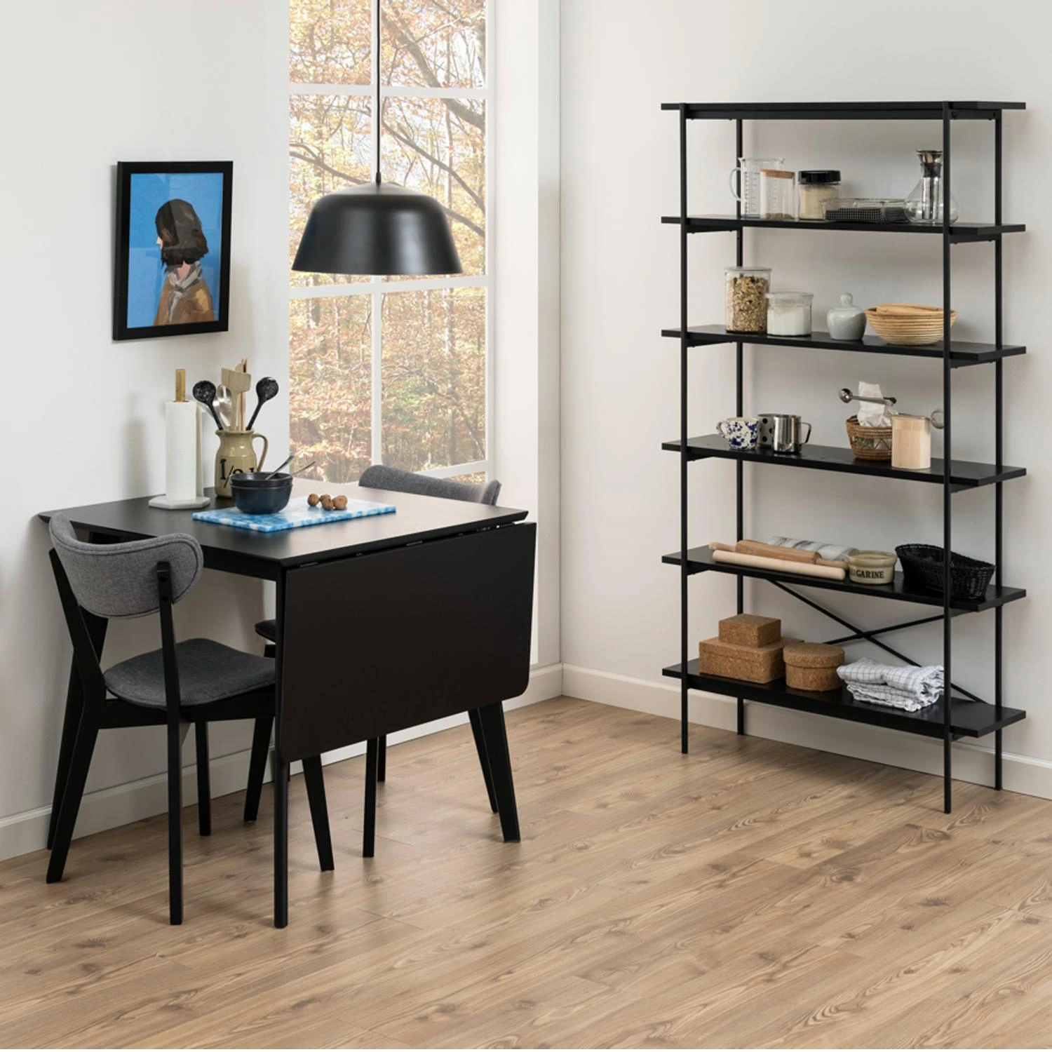 Home4You Wall unit ANGUS 94x27xH172cm, juodas