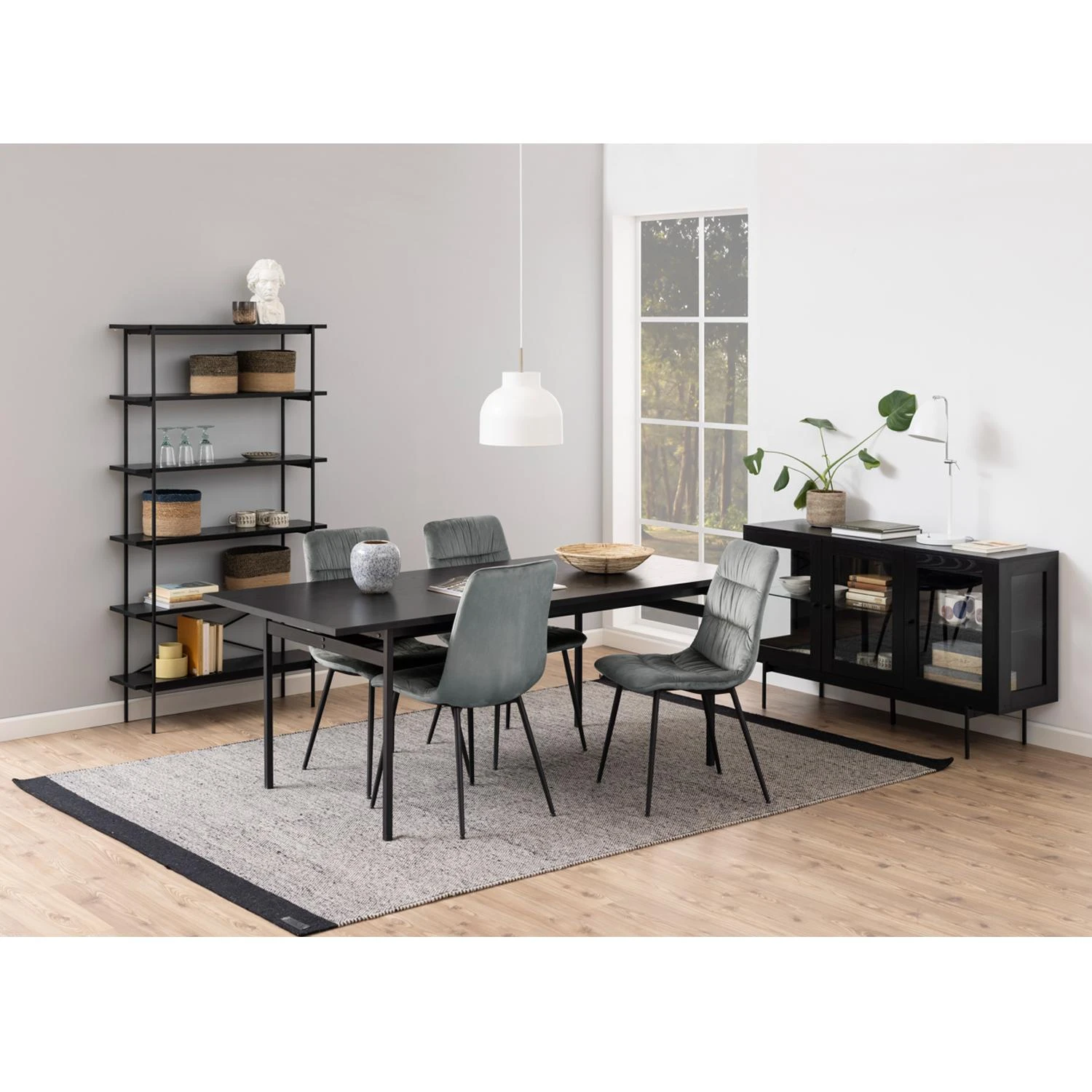 Home4You Wall unit ANGUS 94x27xH172cm, juodas
