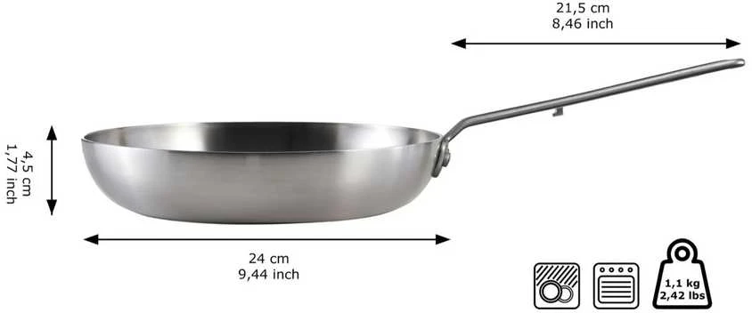 Nerūdijančio plieno keptuvė Skottsberg 24 cm