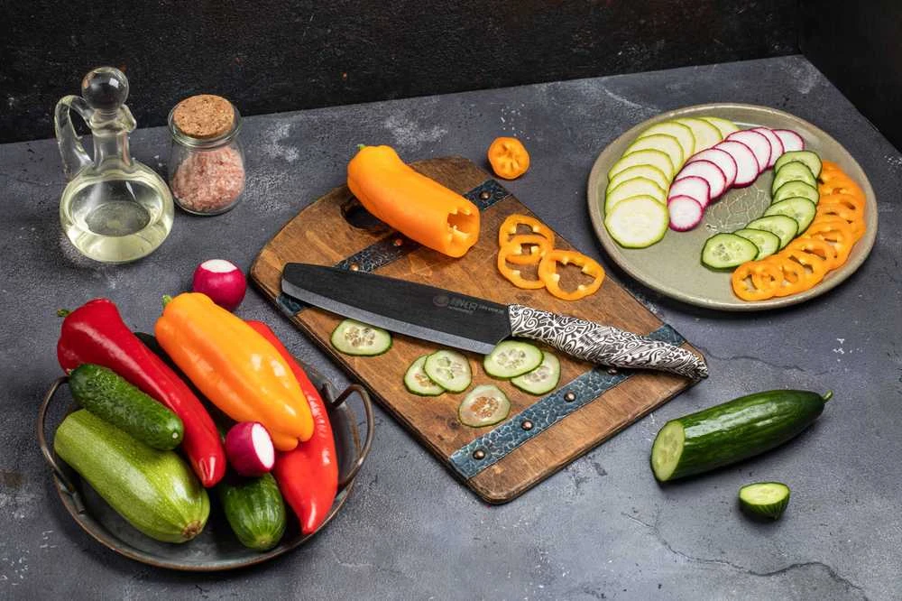 Sia Samura Latvija Keraminis Peilis nakiri 16,5cm „INCA" juodas