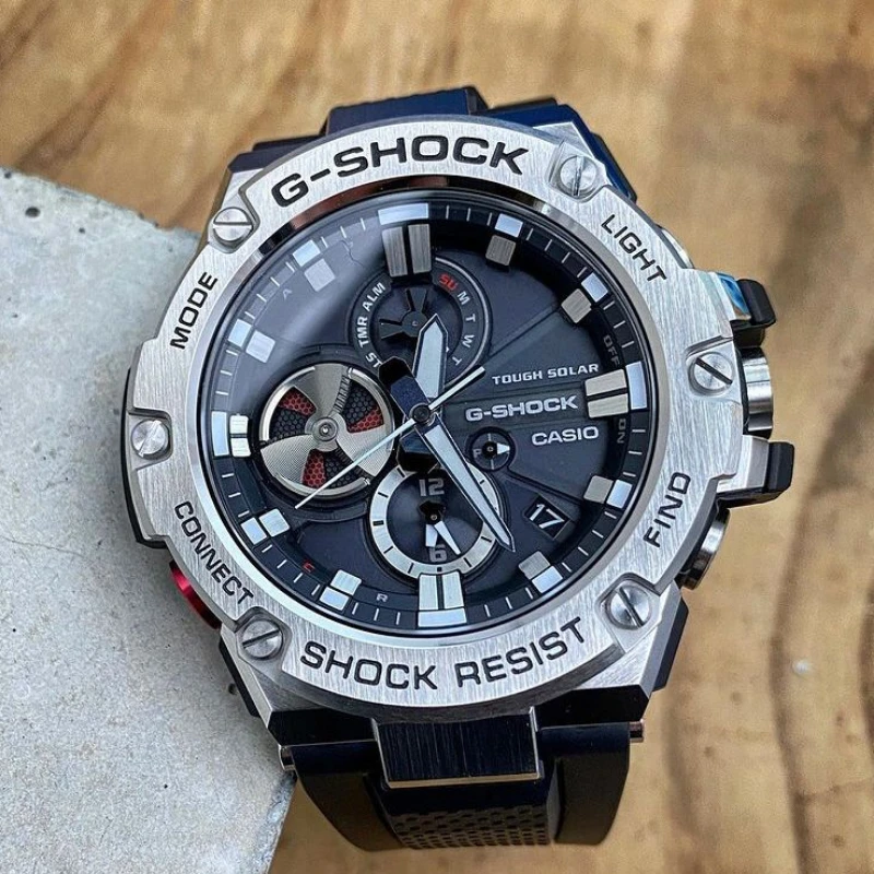 Laikrodis Casio G-SHOCK G-STEEL „Bluetooth“ saulės energija varomas GST-B100D-1AER