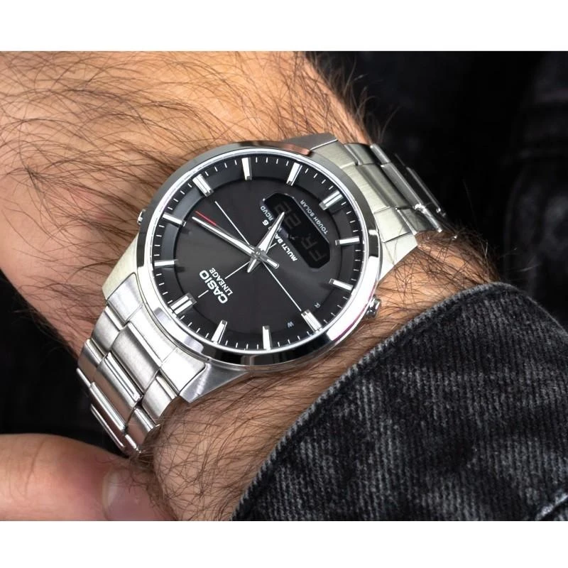 „Casio“ saulės energija valdomas radijo bangomis valdomas laikrodis LCW-M170D-1AER