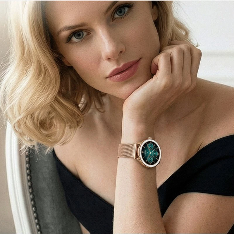 Garett išmanusis laikrodis su lietuvišku meniu Grace Rose Gold Mesh Steel