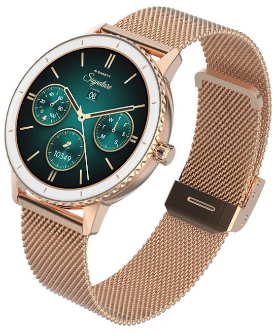 Garett išmanusis laikrodis su lietuvišku meniu Grace Rose Gold Mesh Steel