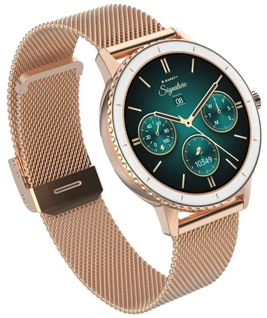 Garett išmanusis laikrodis su lietuvišku meniu Grace Rose Gold Mesh Steel