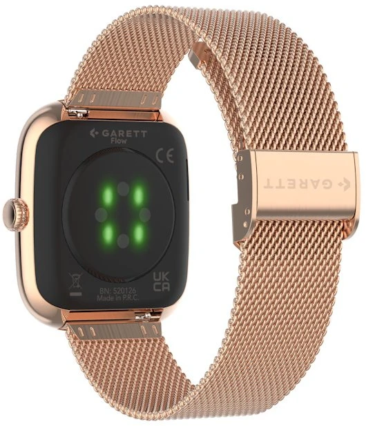 Garett išmanusis laikrodis su lietuvišku meniu Flow Rose Gold Mesh Steel