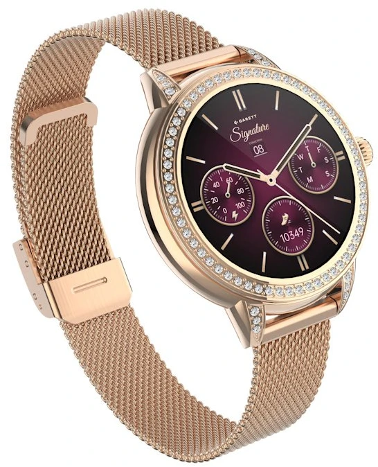 Garett išmanusis laikrodis su lietuvišku meniu Stella Rose Gold Mesh Steel