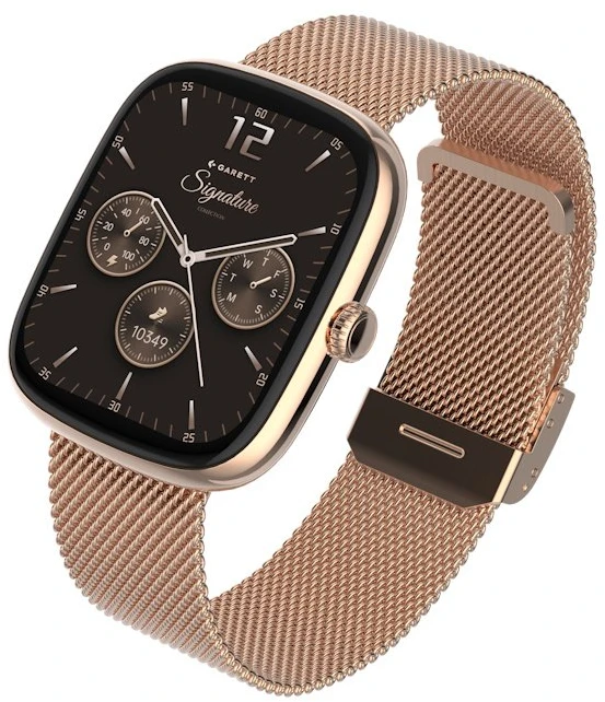 Garett išmanusis laikrodis su lietuvišku meniu Flow Rose Gold Mesh Steel