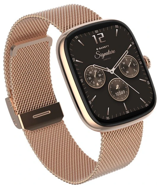 Garett išmanusis laikrodis su lietuvišku meniu Flow Rose Gold Mesh Steel