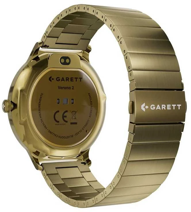 Išmanusis laikrodis su lietuvišku meniu GARETT Verona 2 Glow Gold steel