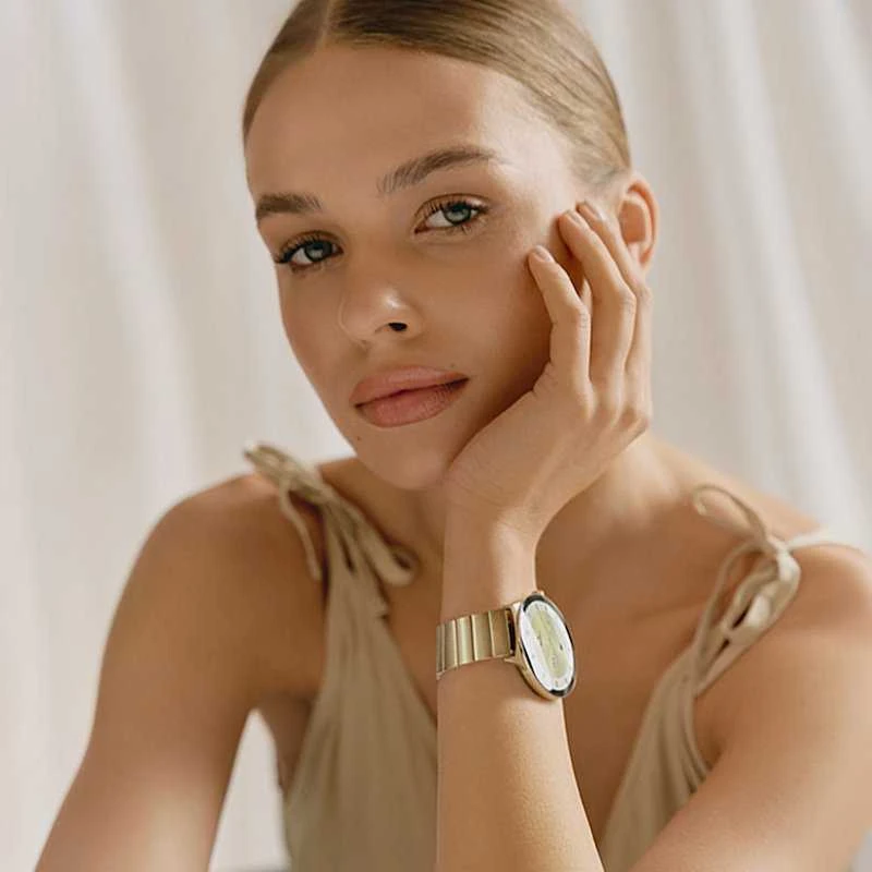 Išmanusis laikrodis su lietuvišku meniu GARETT Verona 2 Glow Gold steel
