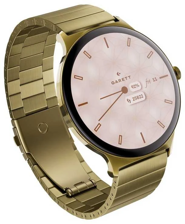 Išmanusis laikrodis su lietuvišku meniu GARETT Verona 2 Glow Gold steel