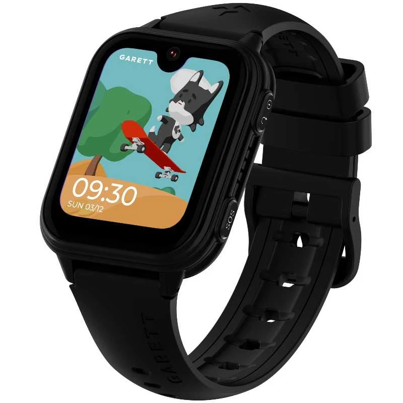 Vaikiškas išmanusis laikrodis Garett Kids Vibe 4G, su lietuvišku meniu, juodas