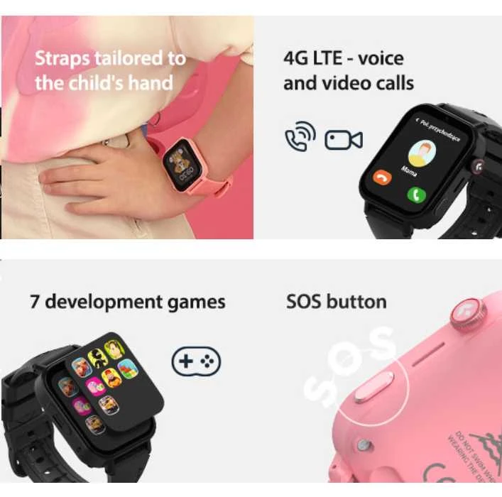 Išmanusis laikrodis vaikams su lietuvišku meniu Garett Kids Rel 4G Rožinė