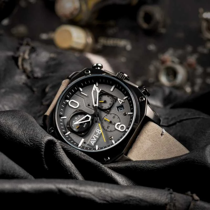 Laikrodis AVI-8 Hawker Hunter Retrograde Chronograph AV-4052-03
