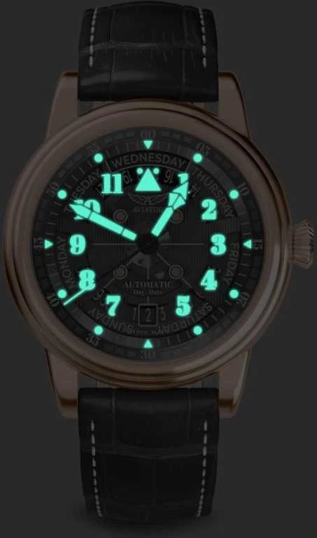 Laikrodis Aviator DOUGLAS DAY-DATE MECA-41 V.3.36.2.285.4
