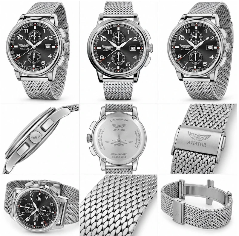 Laikrodis Aviator Douglas DC-3 Chronograph V.2.45.0.405.5