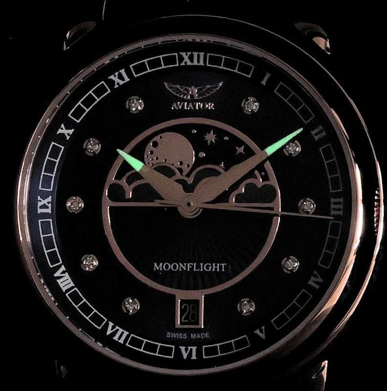 Laikrodis AVIATOR Douglas Moonflight Diamonds Edition V.1.33.2.380.4