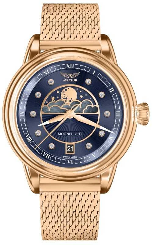 Laikrodis AVIATOR Douglas Moonflight Diamonds Edition V.1.33.2.380.5