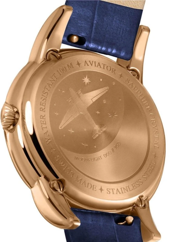 Laikrodis AVIATOR Douglas Moonflight Gemstone Edition Mėlyna Sapphire V.1.33.2.416.4
