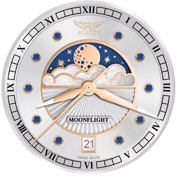 Laikrodis AVIATOR Douglas Moonflight Gemstone Edition Mėlyna Sapphire V.1.33.2.416.4