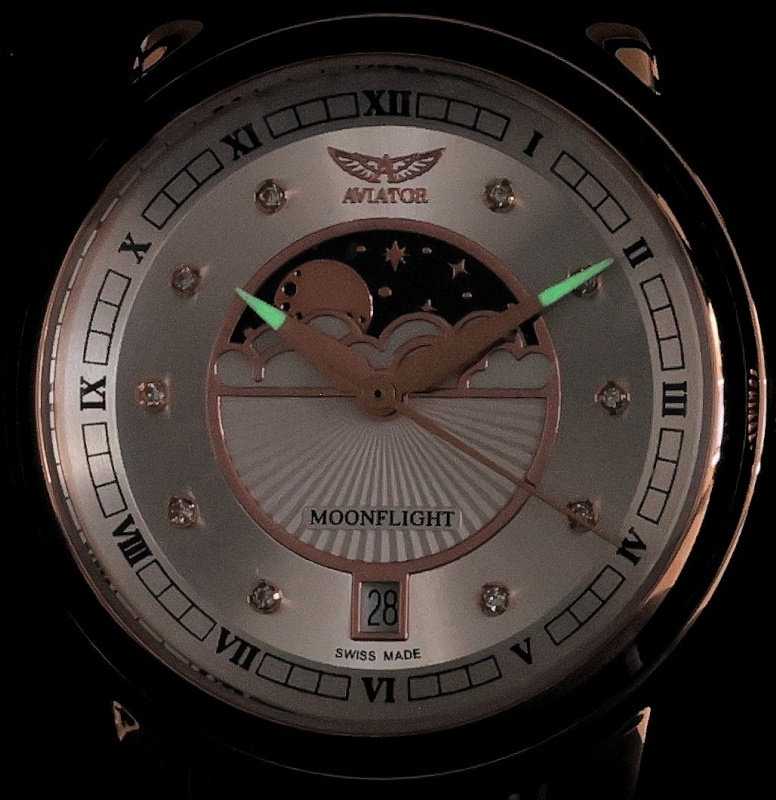 Laikrodis AVIATOR Douglas Moonflight Diamonds Edition V.1.33.2.382.4