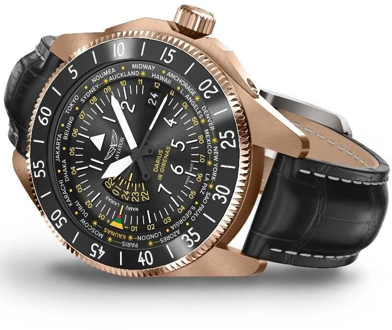 Laikrodis Aviator GMT Darius ir Girėnas. Skrydis per Atlantą V.1.37.2.292.5.4