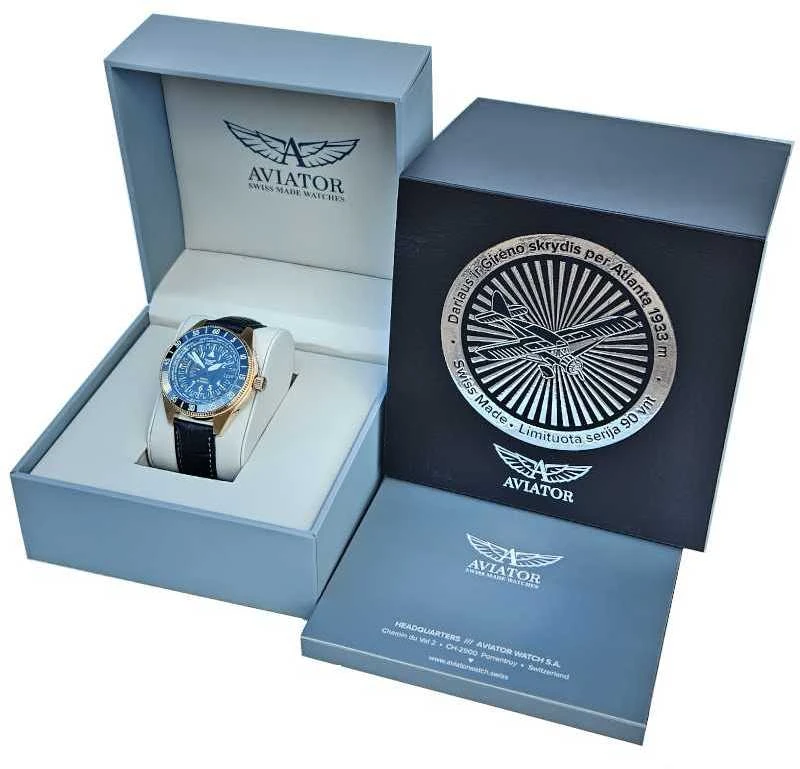Laikrodis Aviator GMT Darius ir Girėnas. Skrydis per Atlantą V.1.37.2.292.5