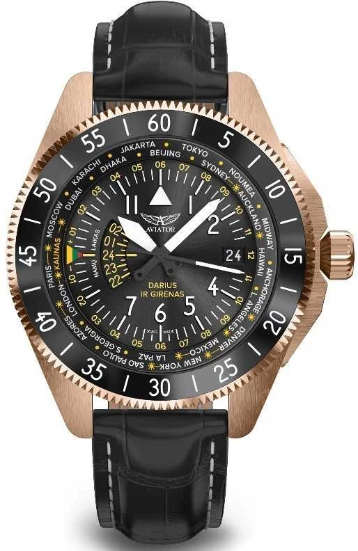 Laikrodis Aviator GMT Darius ir Girėnas. Skrydis per Atlantą V.1.37.2.292.5.4