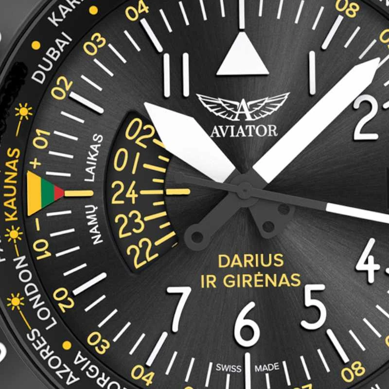 Laikrodis Aviator GMT Darius ir Girėnas. Skrydis per Atlantą V.1.37.2.292.5