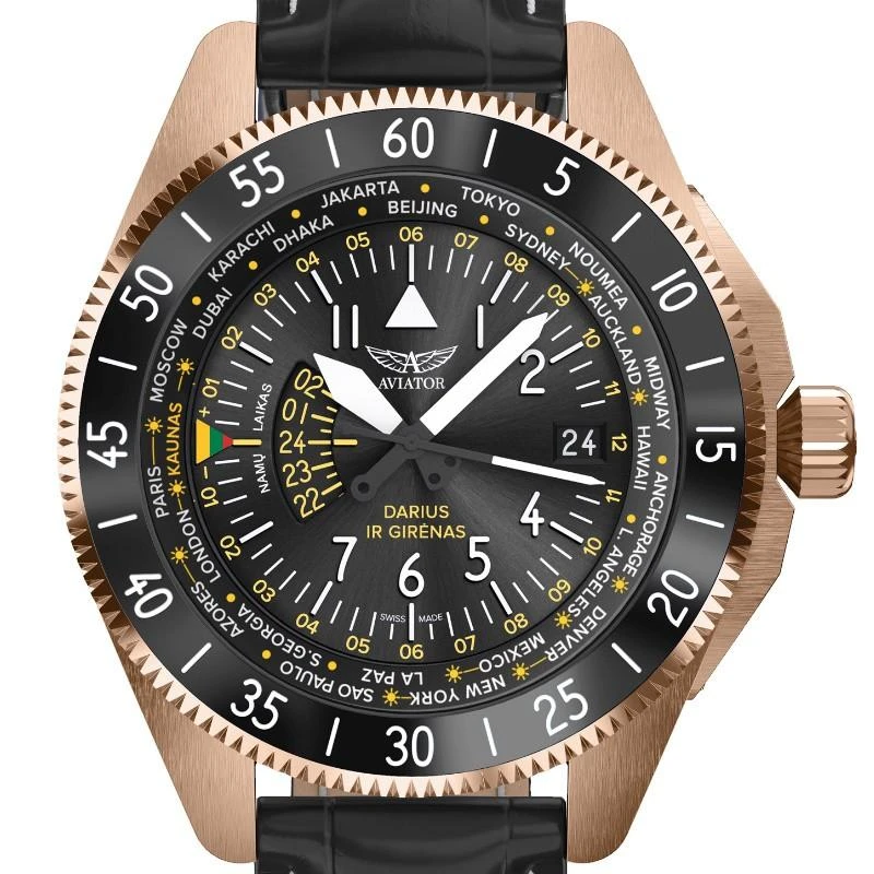 Laikrodis Aviator GMT Darius ir Girėnas. Skrydis per Atlantą V.1.37.2.292.4