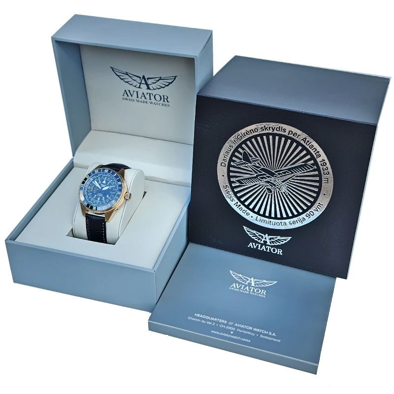 Laikrodis Aviator GMT Darius ir Girėnas. Skrydis per Atlantą V.1.37.2.292.4