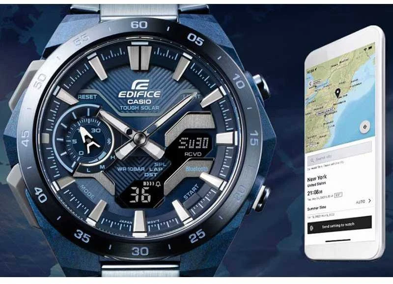 Laikrodis Casio Edifice Bluetooth Lichrodis Windflow ECB-2200CB-2AEF