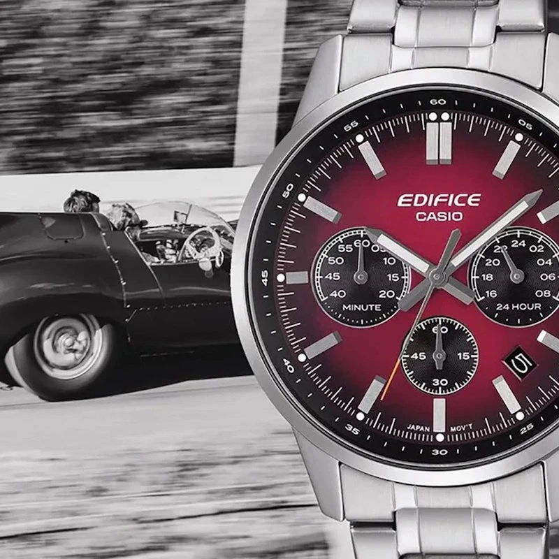 Laikrodis CASIO EDIFICE STANDARD CHRONOGRAPH - Raudonas EFR-575D-4AEF