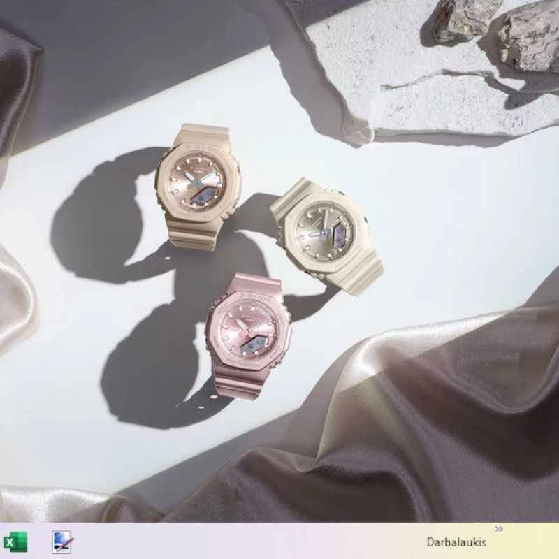 Casio G-Shock analoginis-skaitmeninis moteriškas laikrodis GMA-P2100ST-7AER