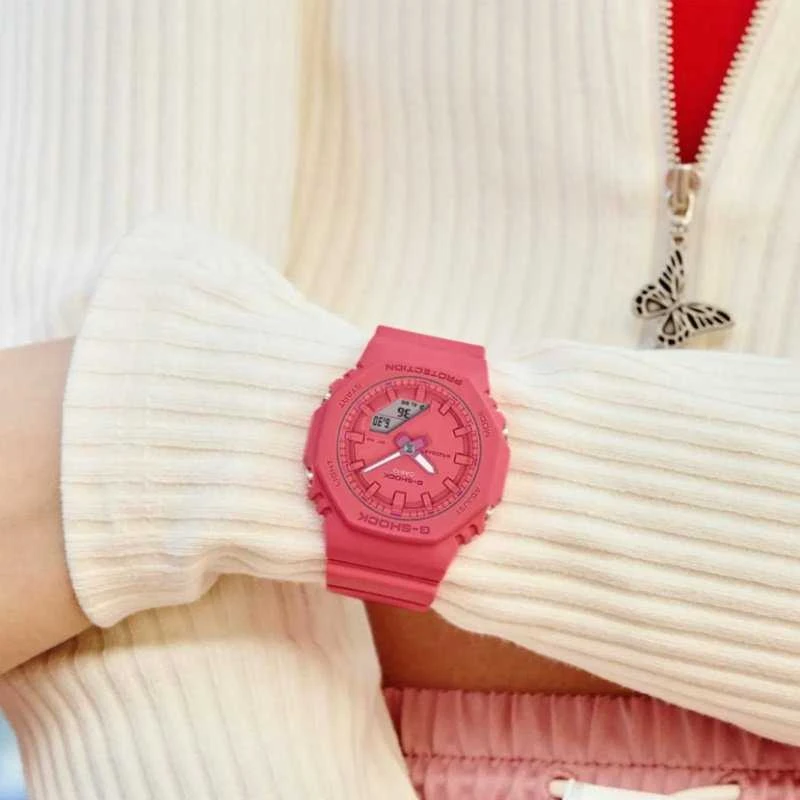 Laikrodis Casio G-shock analoginis-skaitmeninis moteriškas GMA-P2100PP-4AER