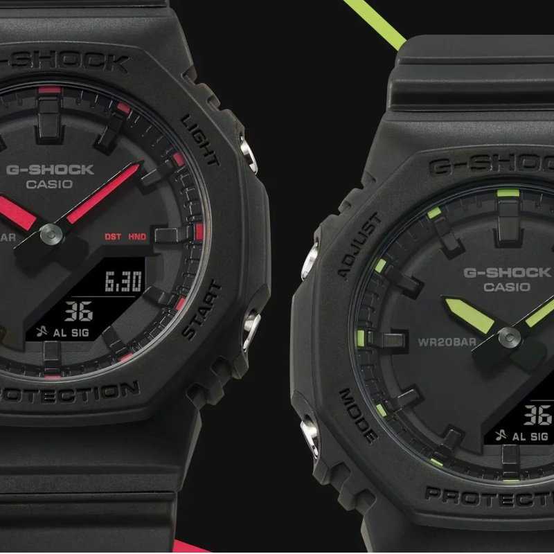 Laikrodis Casio G-shock analoginis-skaitmeninis moteriškas GMA-P2100SA-1A1ER