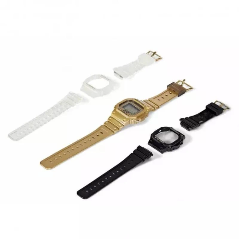 Laikrodis Casio G-SHOCK ORIGINAL DWE-5600HG-1ER CARBON CORE GUARD GOLD CHAIN