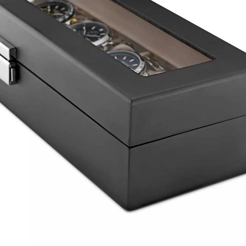 Laikrodis Julman Laikrodžio saugojimo dėžutė Juodas wood / Velour 6