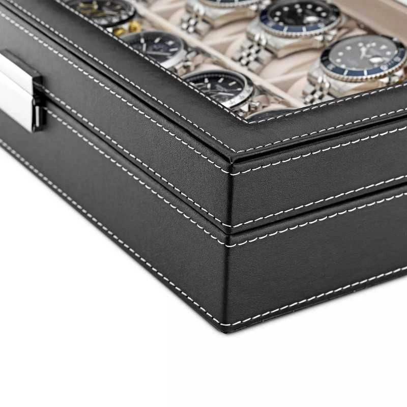 Laikrodis Julman Laikrodžio saugojimo dėžutė Juodas wood / Velour 12