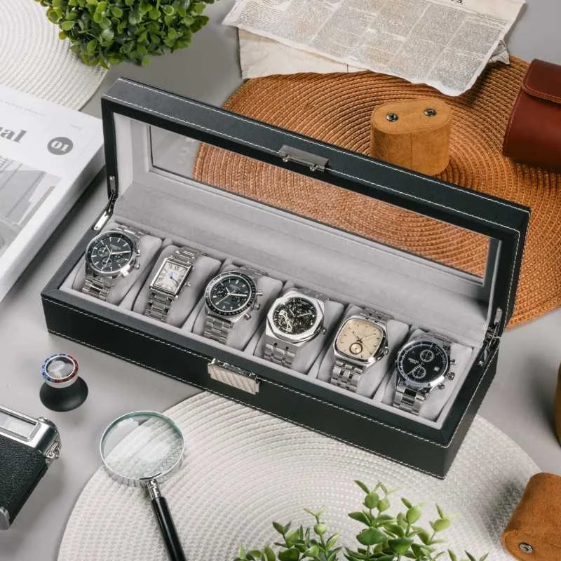 Laikrodis Julman Laikrodžio saugojimo dėžutė PU Leather 6