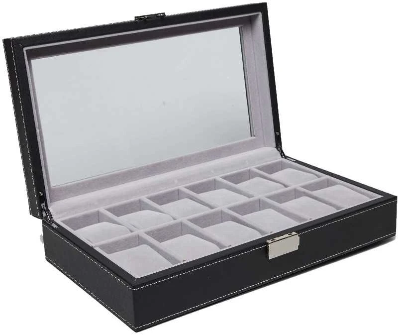 Laikrodis Julman Laikrodžio saugojimo dėžutė PU leather / Velour 12