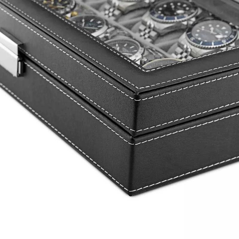 Laikrodis Julman Laikrodžio saugojimo dėžutė PU leather / Velour 12