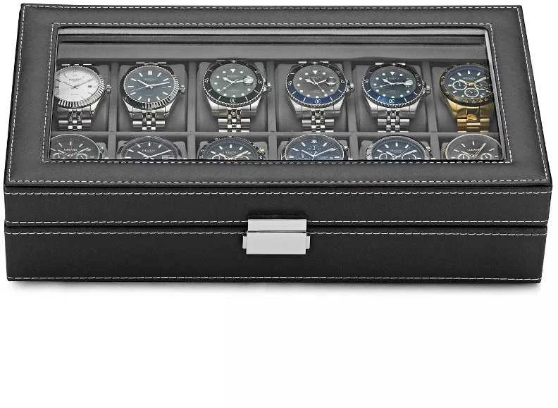 Laikrodis Julman Laikrodžio saugojimo dėžutė PU leather / Velour 12