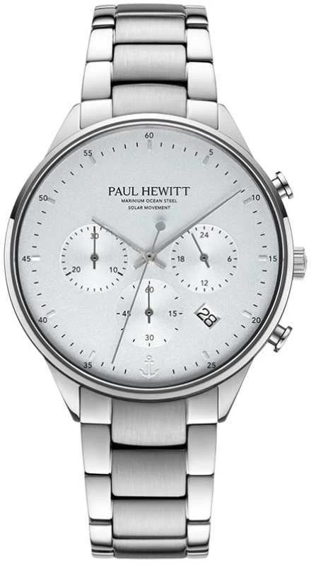 Laikrodis Paul Hewitt Solar Chrono Sidabrinis Baltas PH-W-0302