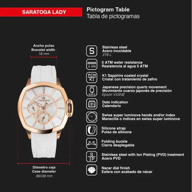 Laikrodis TIME FORCE Saratoga Lady TF5029LR-02